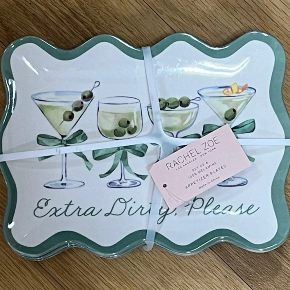 Whimsical Melamine Appetizer Plates: Set of 6